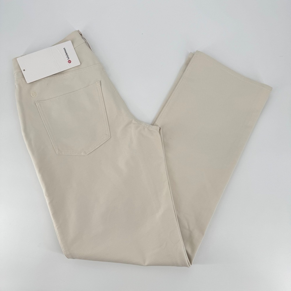 lululemon EasyFive MR Relaxed-Straight Pant Reg 29 Light Ivory Utilitech LW5HIIS
